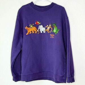Disney Rainforest Cafe Vintage Embroidered Purple Sweatshirt - Kids US M (8)